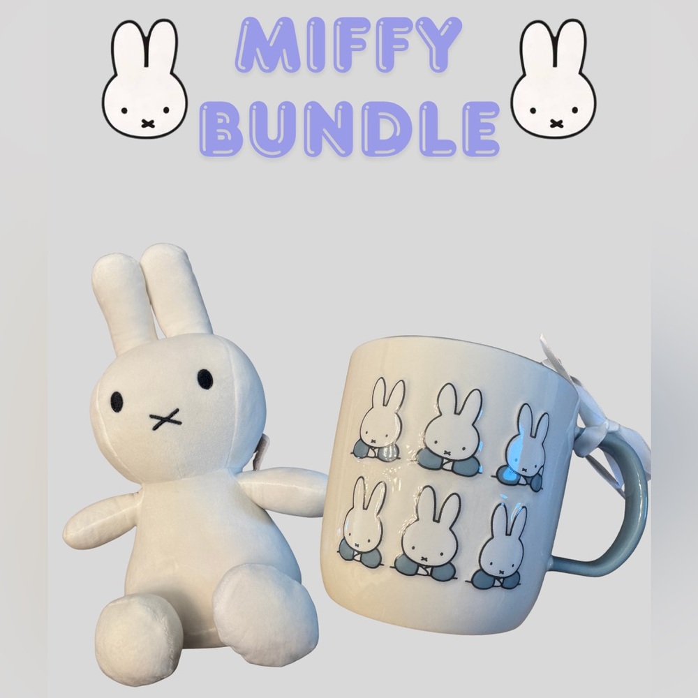 MIFFY SET Miffy by Magenta Plush Toy (17”L) and Miffy Mug Set ✨